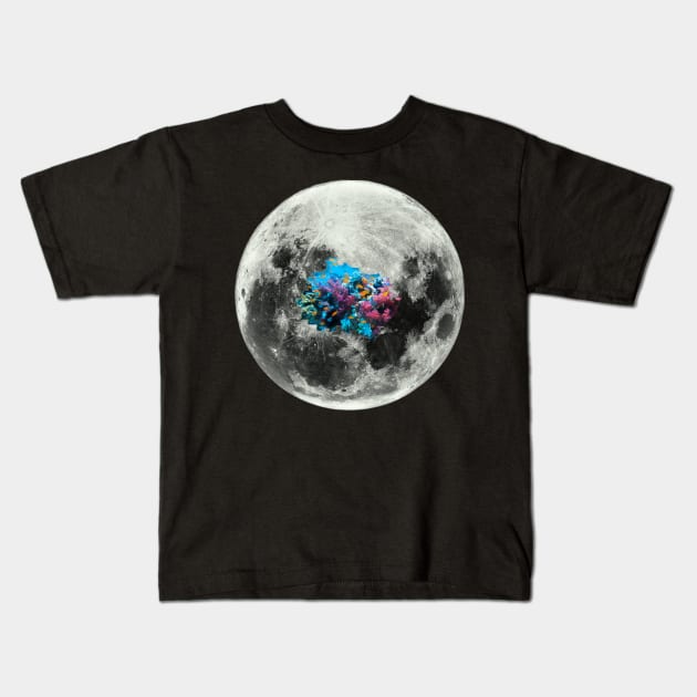 Moon View Kids T-Shirt by SheckMastaFlex